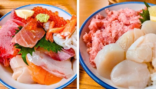 海鮮丼とネギトロ・ホタテ丼