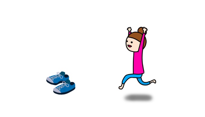 靴を履こうとしている女性