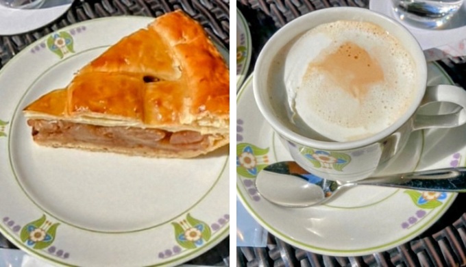 万平ホテルのアップルパイとミルクティー