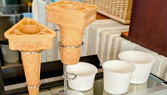 板倉ジェラート ニーナのカップとコーン