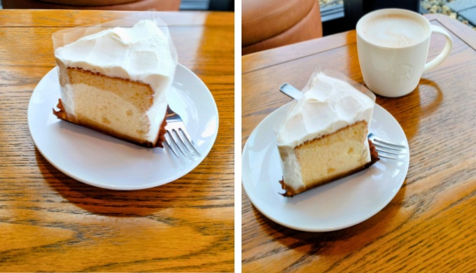 スタバのシフォンケーキとHOTソイラテ